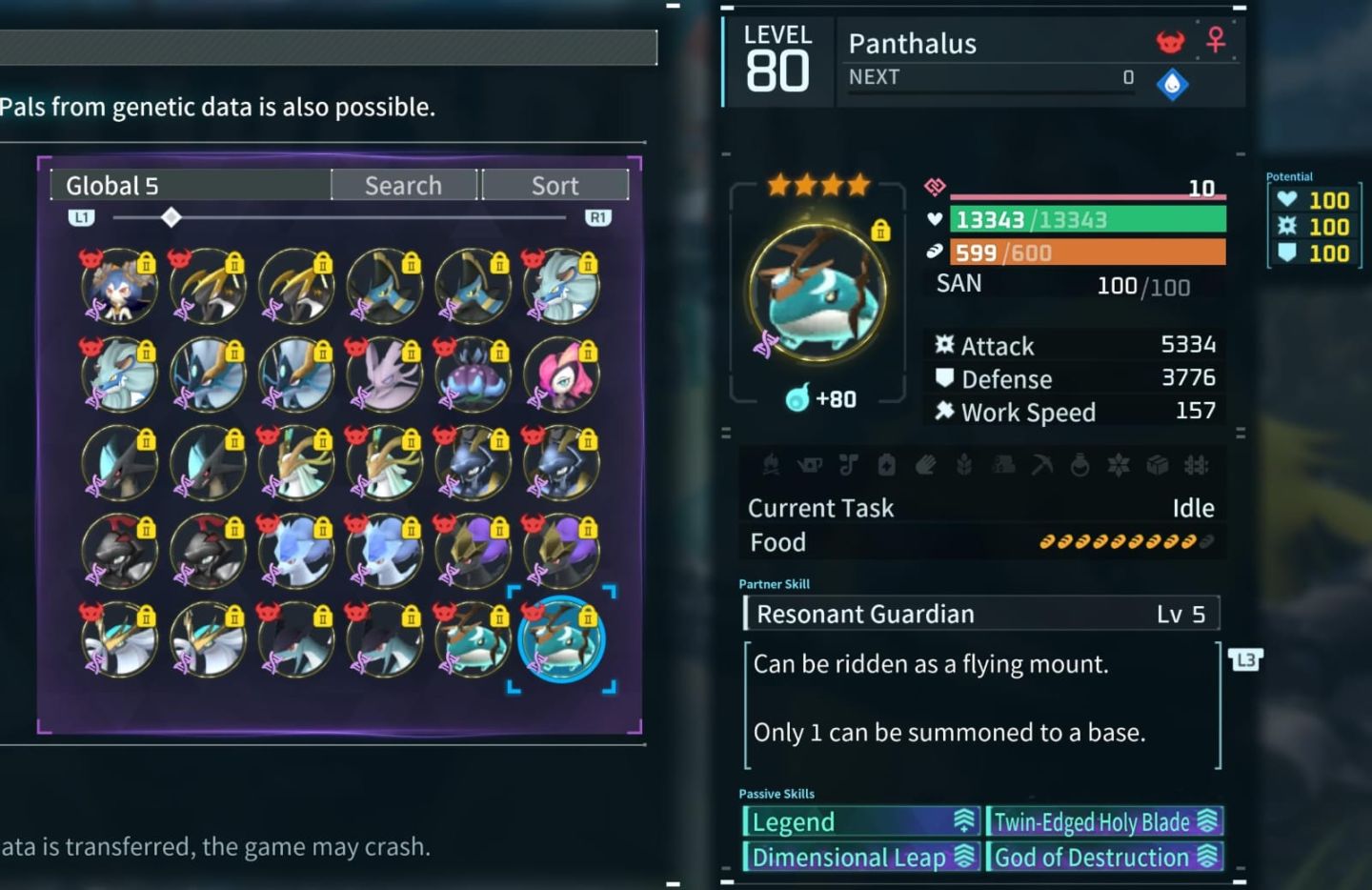 PALWORLD pacote com 150 Pals Despertos lvl 80