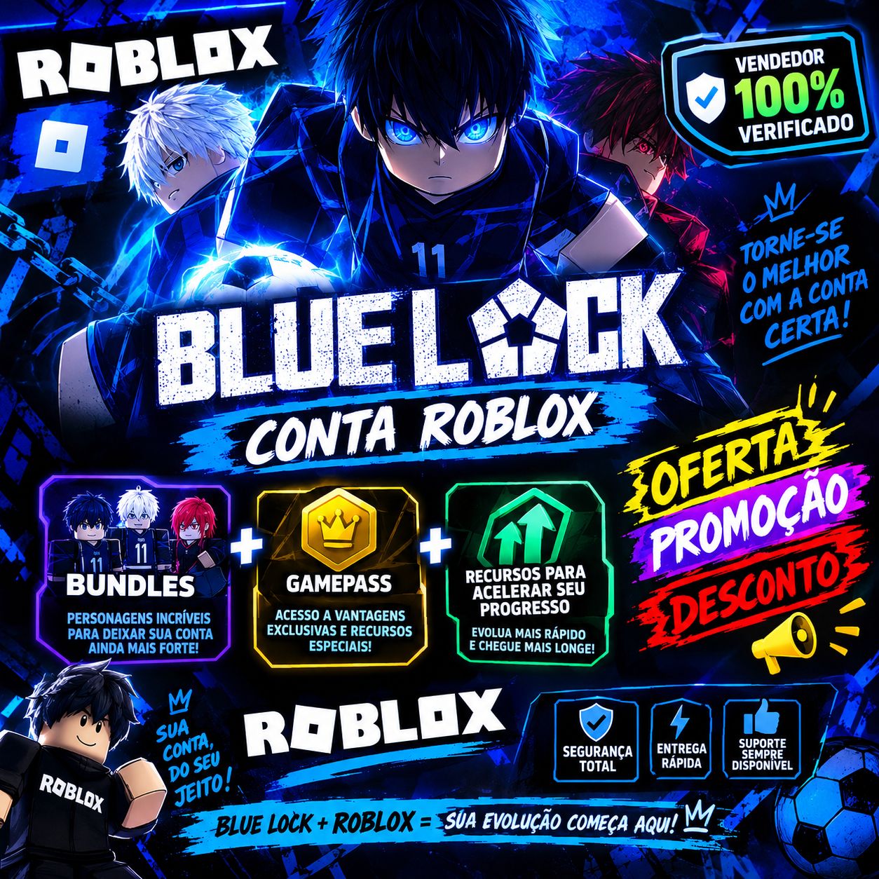 BLUE LOCK - ROBLOX - GAMEPASS,BUNDLES E MUITO MAIS!!!