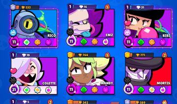 BRAWL STARS Conta com vários personagens e skin