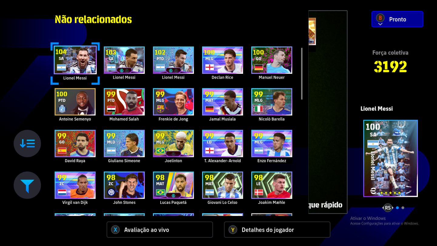 A BRABA DE PC STEAN, MESSI OVERAL 110, SUAREZ 105 BLITZ CURLER, AGUERO BLITZ