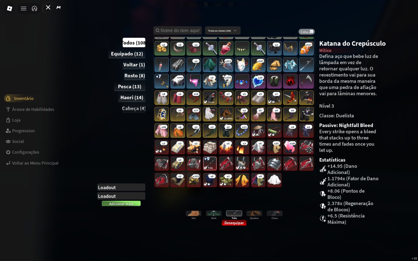 Conta com Clan Rengoku + Nightfall tier 3 + Mask nightfall tier 3 + Lvl max