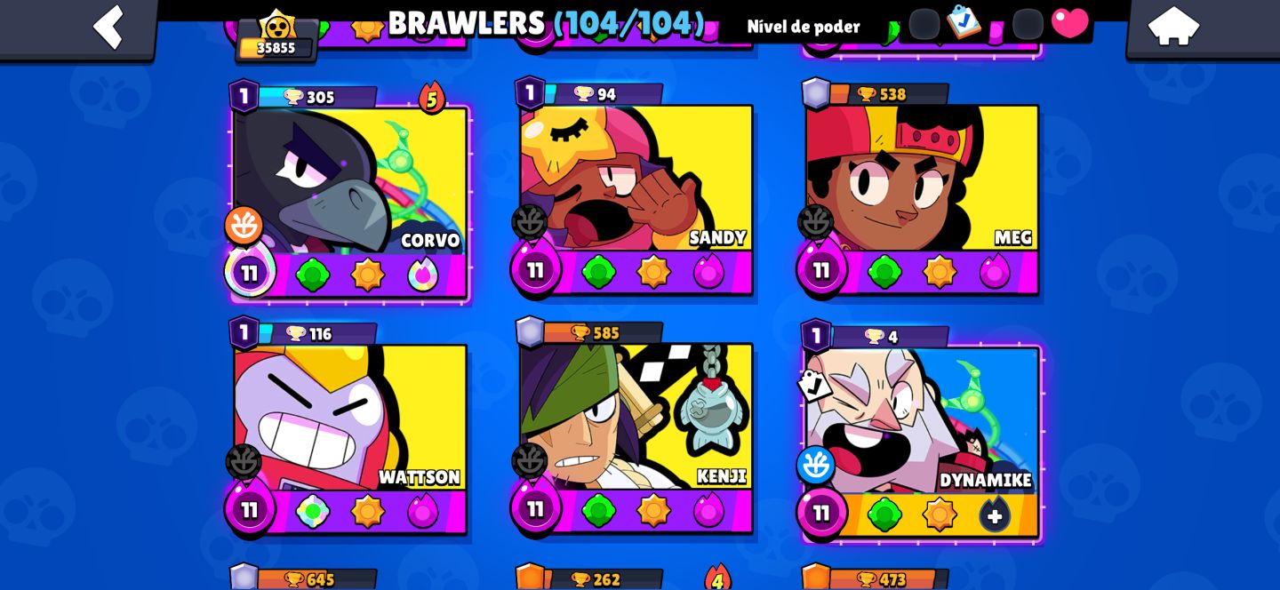 Conta rara 2019 Full brawler skins raras +35k de troféus