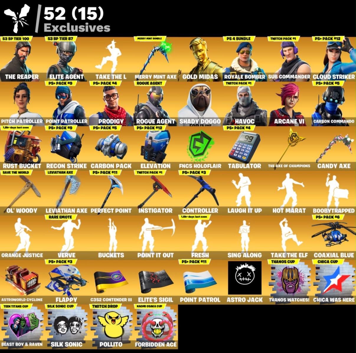 CONTA DE FORTNITE MUITO RARA ! COM BOMBARDEIRO ROYAL , MINTY, LEVITA E BUNDLES.