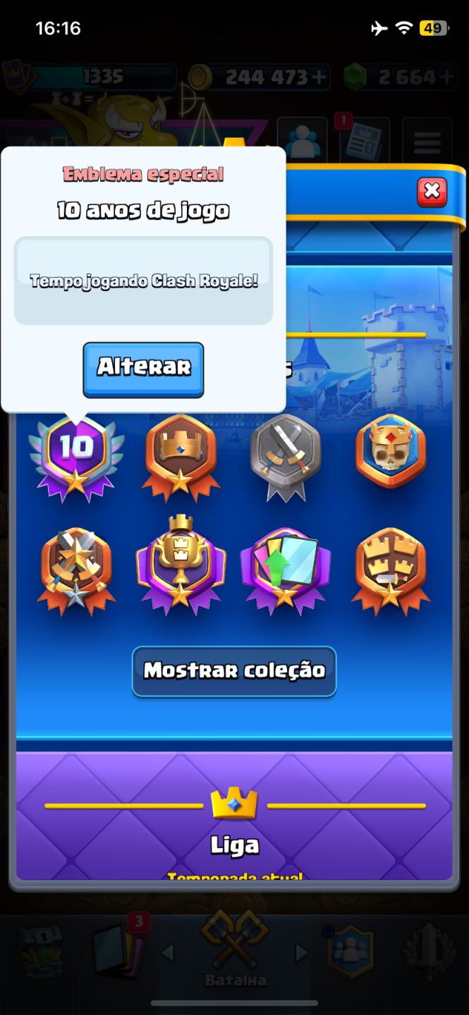 Conta clash royale 10 anos, 10k troféus