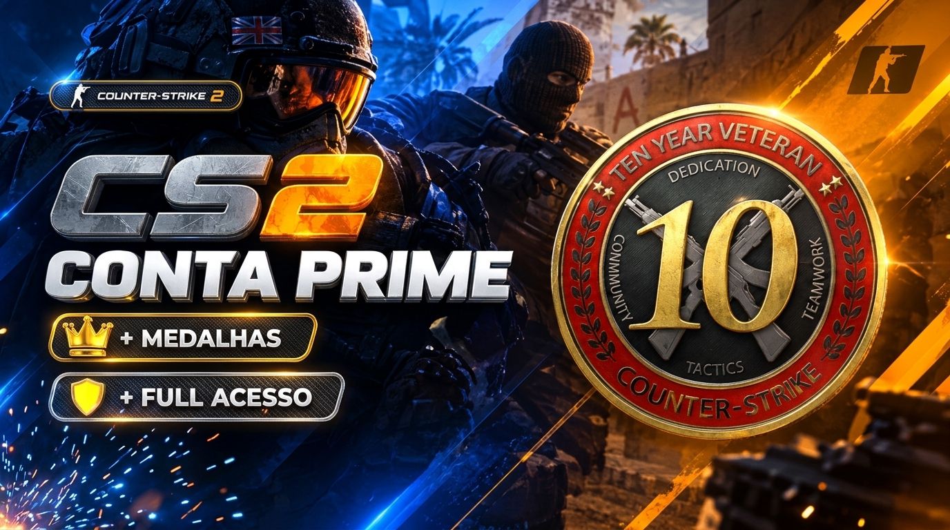 CONTA CS2 PRIME + MEDALHAS + FULL ACESSO