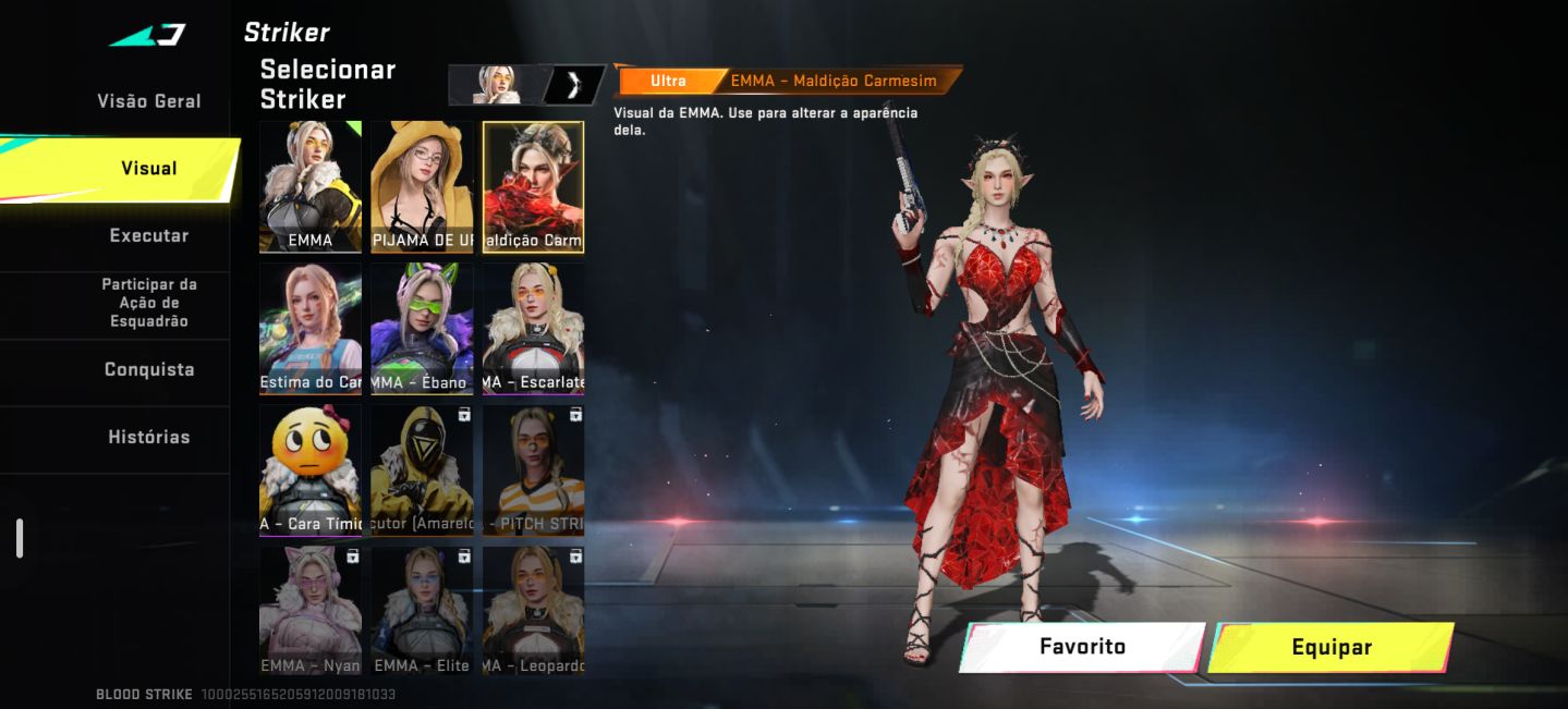 Conta de blood muito boa, com várias skins