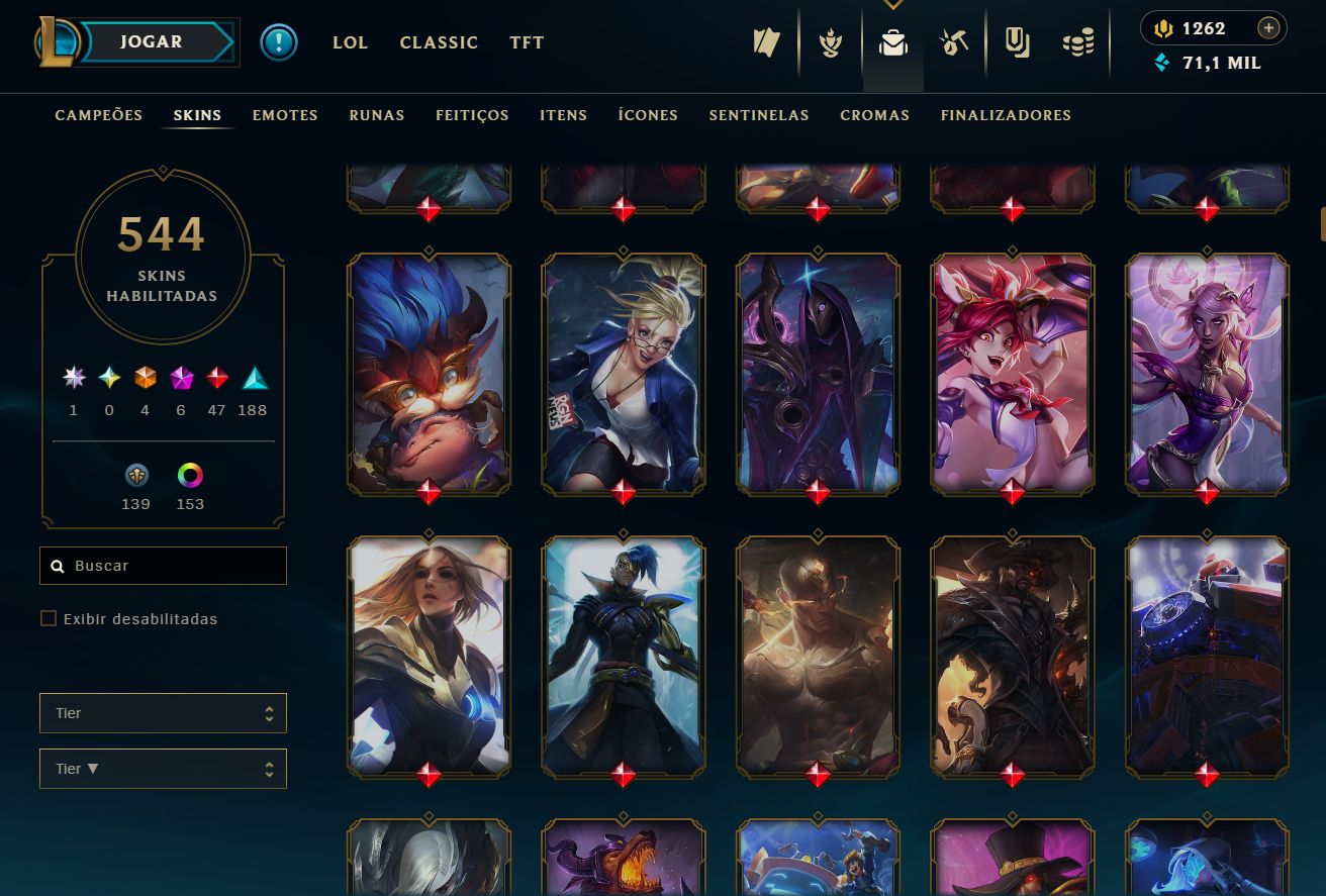 CONTA DE COLECIONADOR LOL + TFT + VALORANT