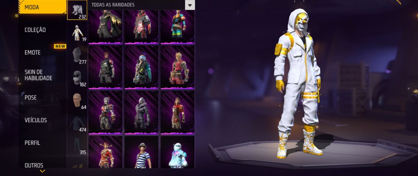 Conta de Free Fire com skins raras