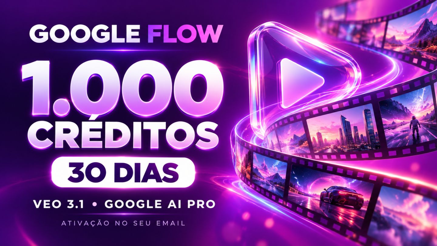 GOOGLE FLOW 1000 CRÉDITOS | VEO 3.+ GEMINI PRO + 30 DIAS + ATIVAÇÃO NO GMAIL
