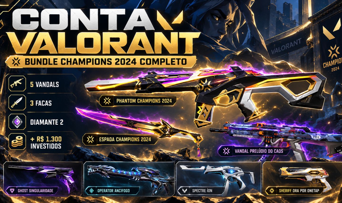 VALORANT | BUNDLE CHAMPIONS 2024 COMPLETO | 5 VANDALS + 3 FACAS