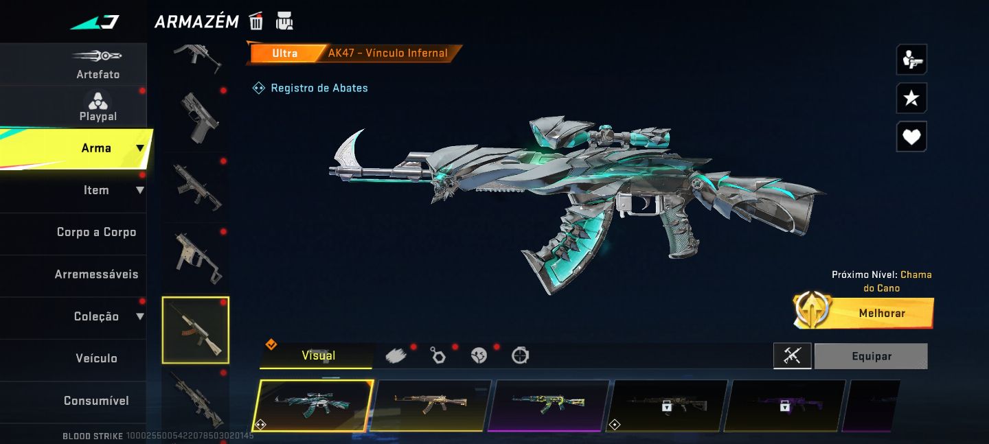Conta de blood Striker rara como várias skins ultra um personagem eterno