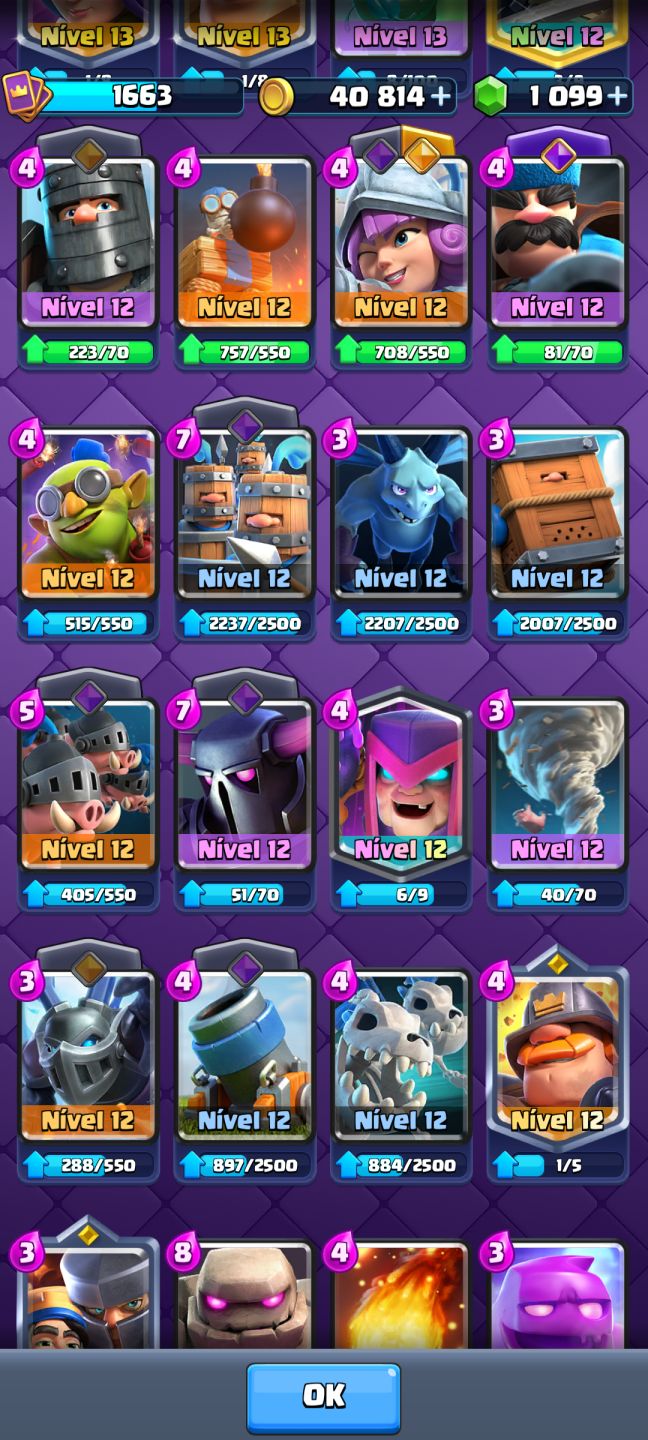CONTA BRABA CLASH ROYALE/ 14.000 TROFÉUS/ LIGA 3/VARIAS CARTAS NO NÍVEL 16 E 15/