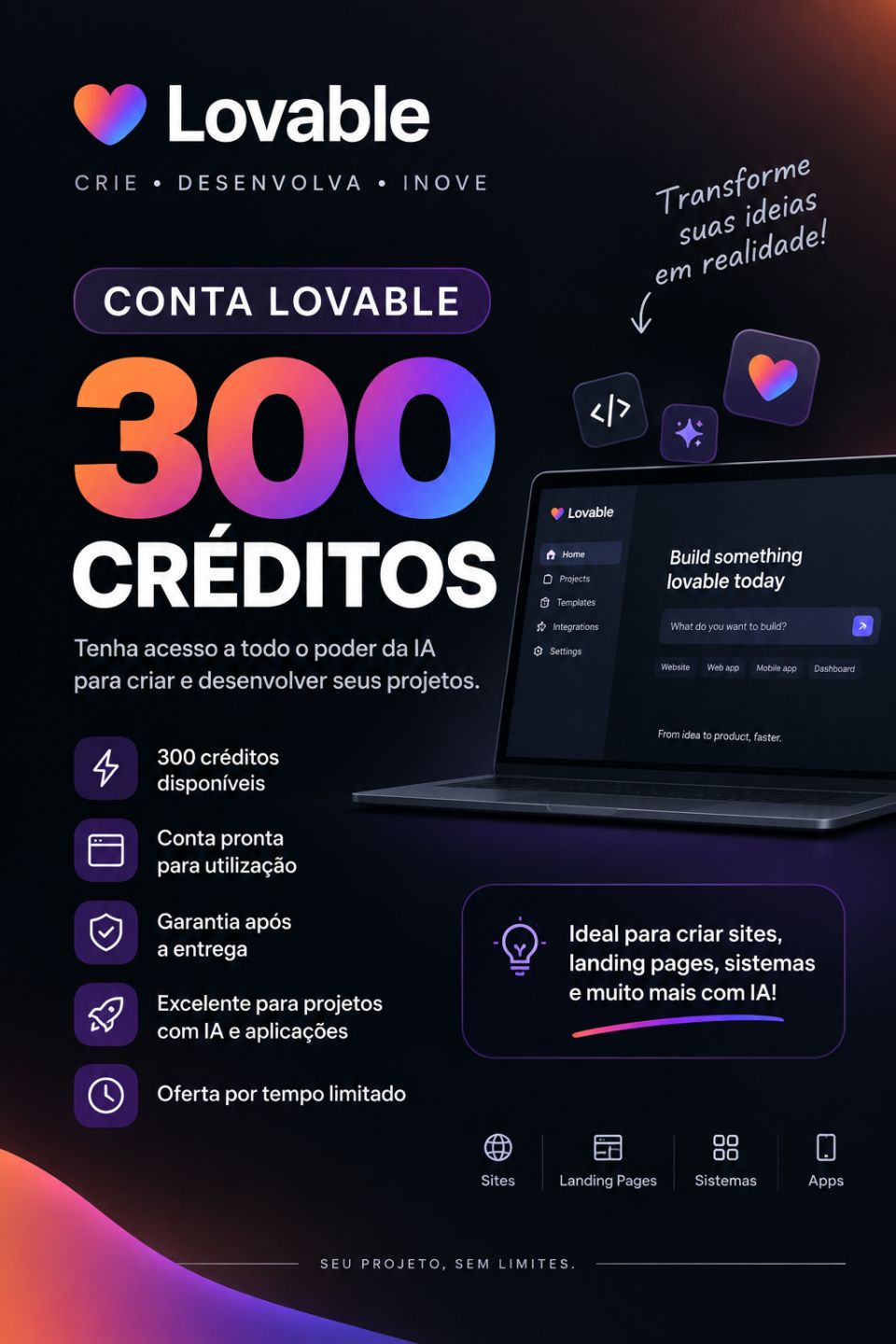 300 créditos lovable