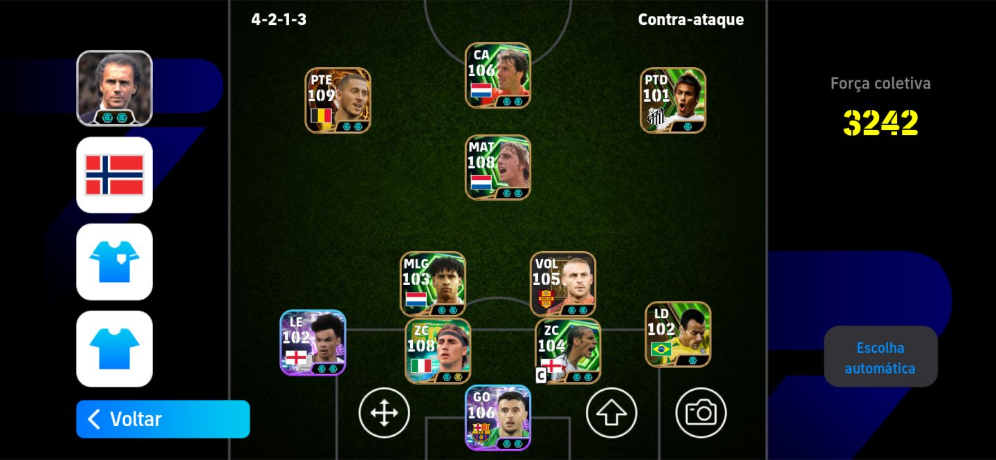 Conta muito boa com hazard 109 e cannavarro 108
