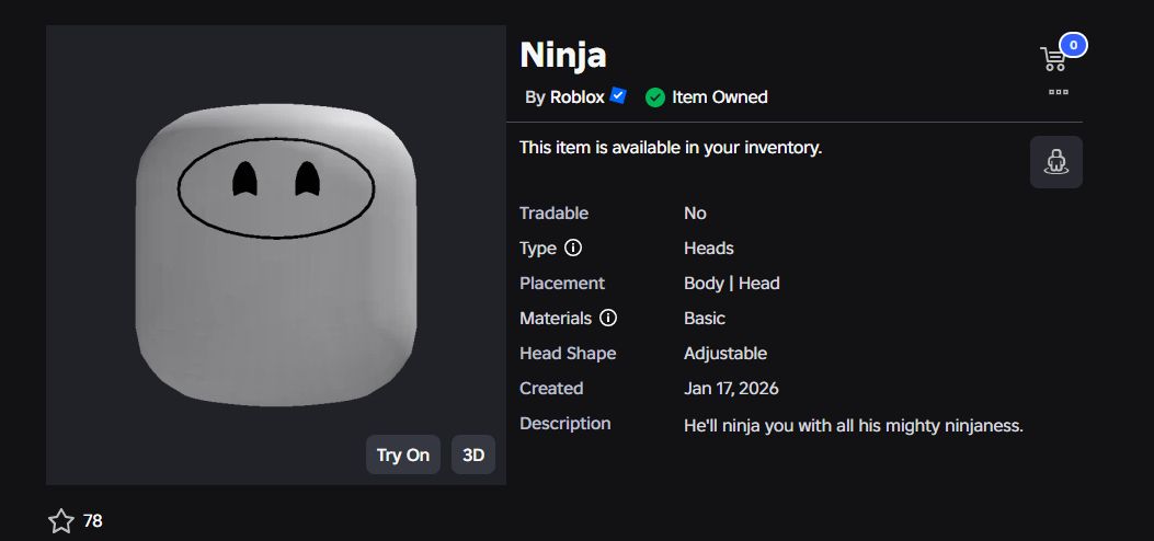 CONTA ANTIGA ROBLOX 2008 COM NINJA FACE + 1.7K VALUE E 9 OFFSALES [UNVERIFIED]