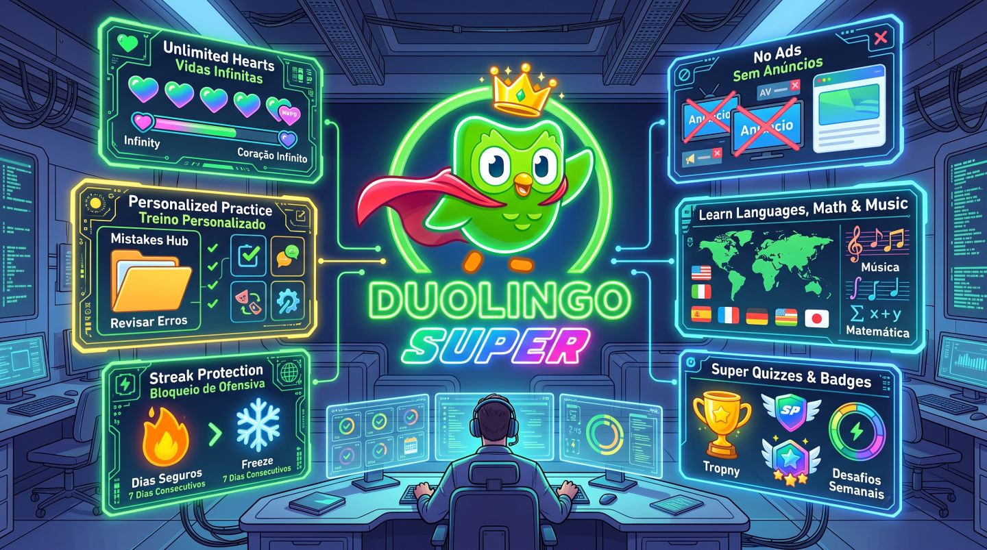 Duolingo Super 30 dias + Brinde