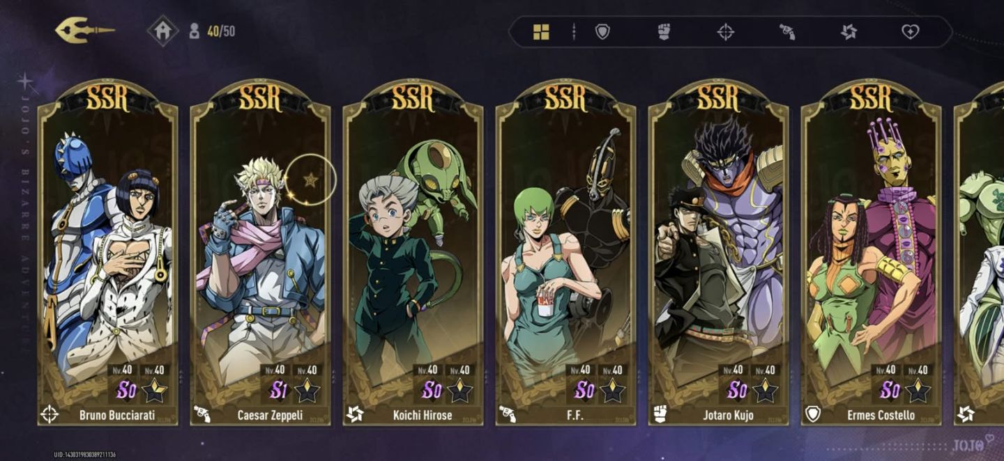 CONTA DE JOJO'S BIZARRE ADVENTURES GS
