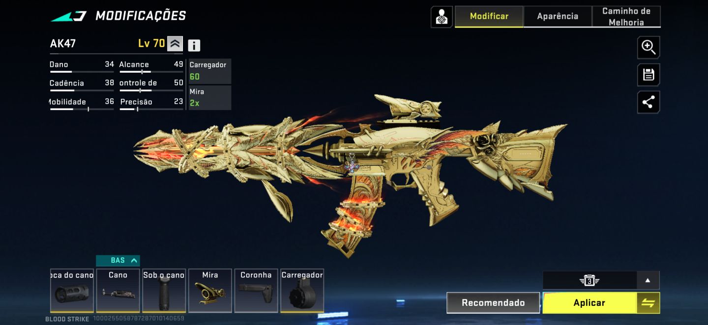 CONTA BLOOD STRIKE COM CANIVETE BUTERFLY