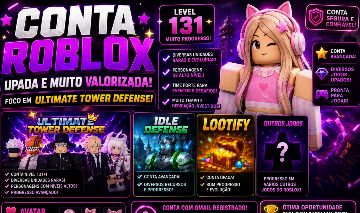 Conta ultimate tower defense e outros jogos avançados + skin feminina