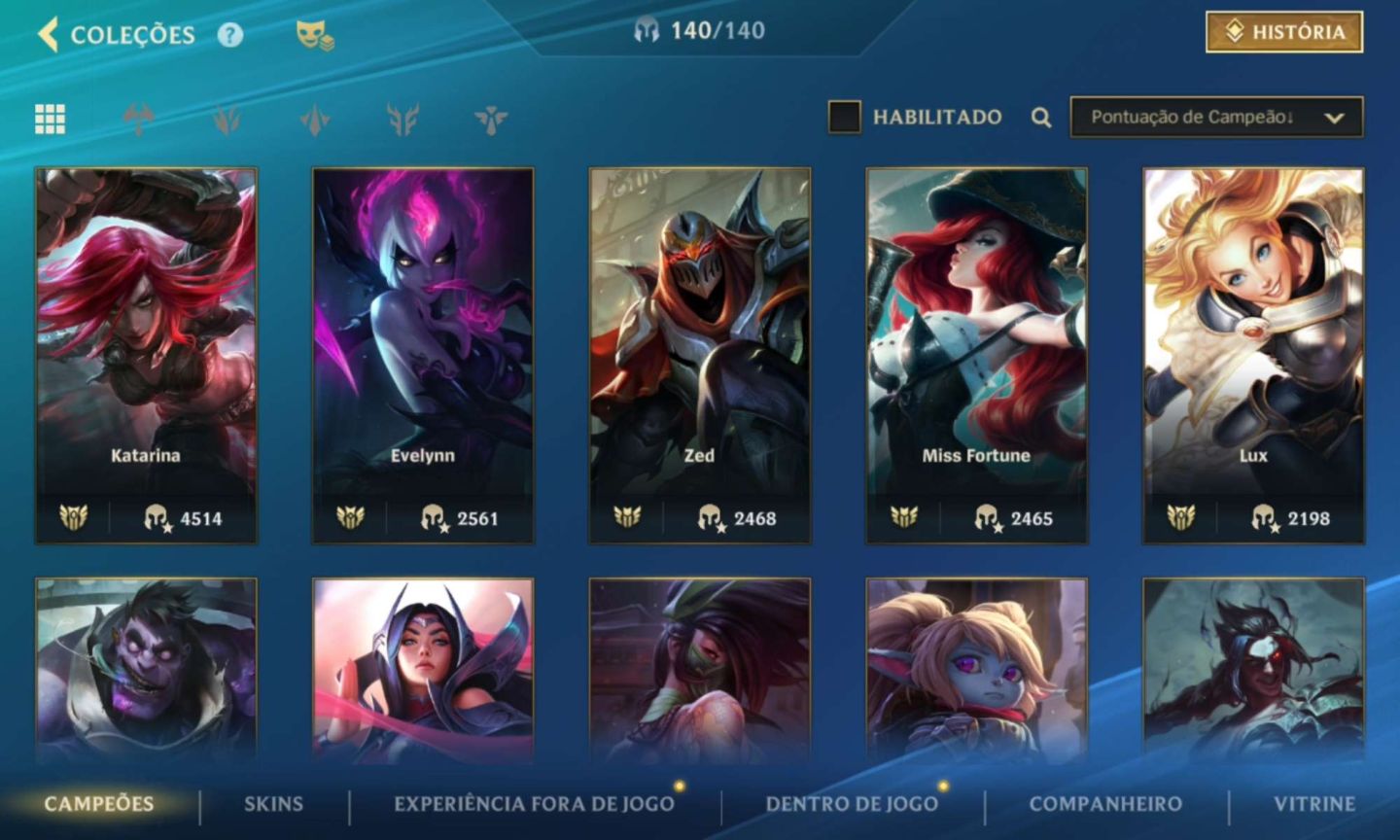 Conta de Wild Rift. 1400