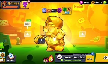 Conta de brawl stars com mais de 120k de trofeus, 500 skins, e mestre 2020