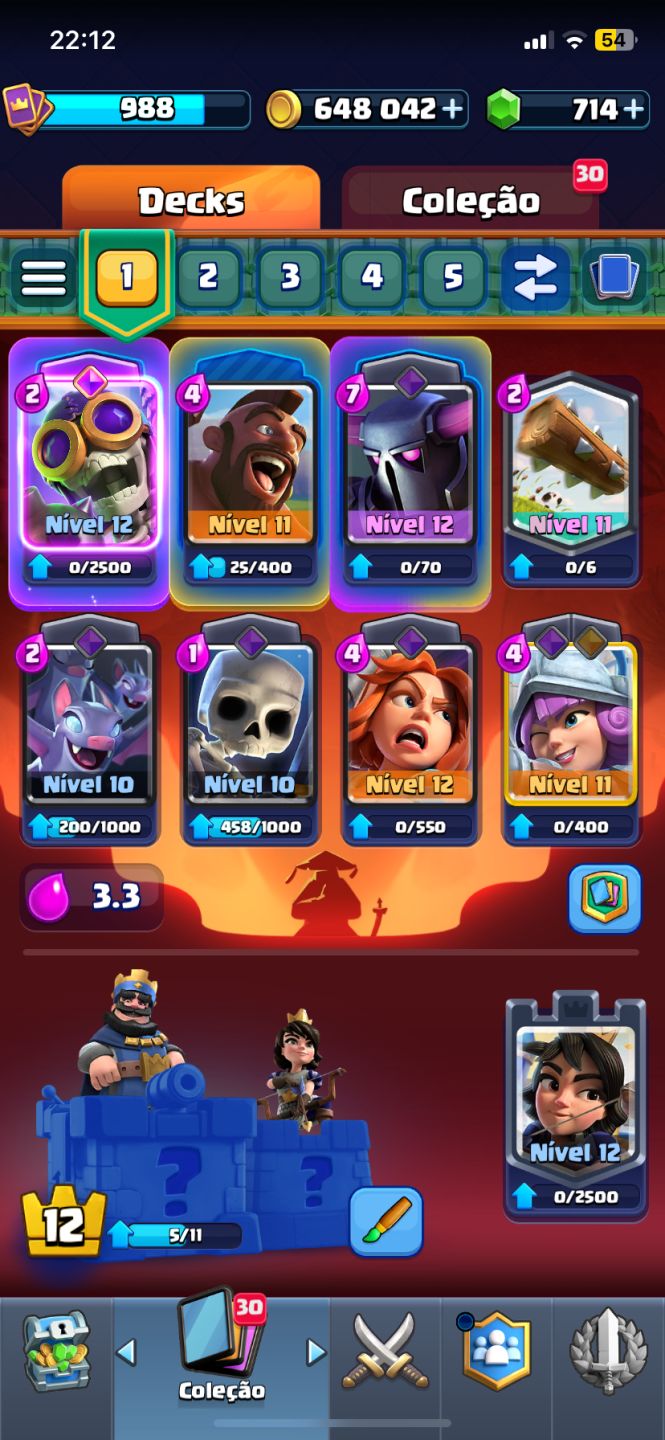 Conta clash roayle - arena 16- 600k gold - 700 gemas