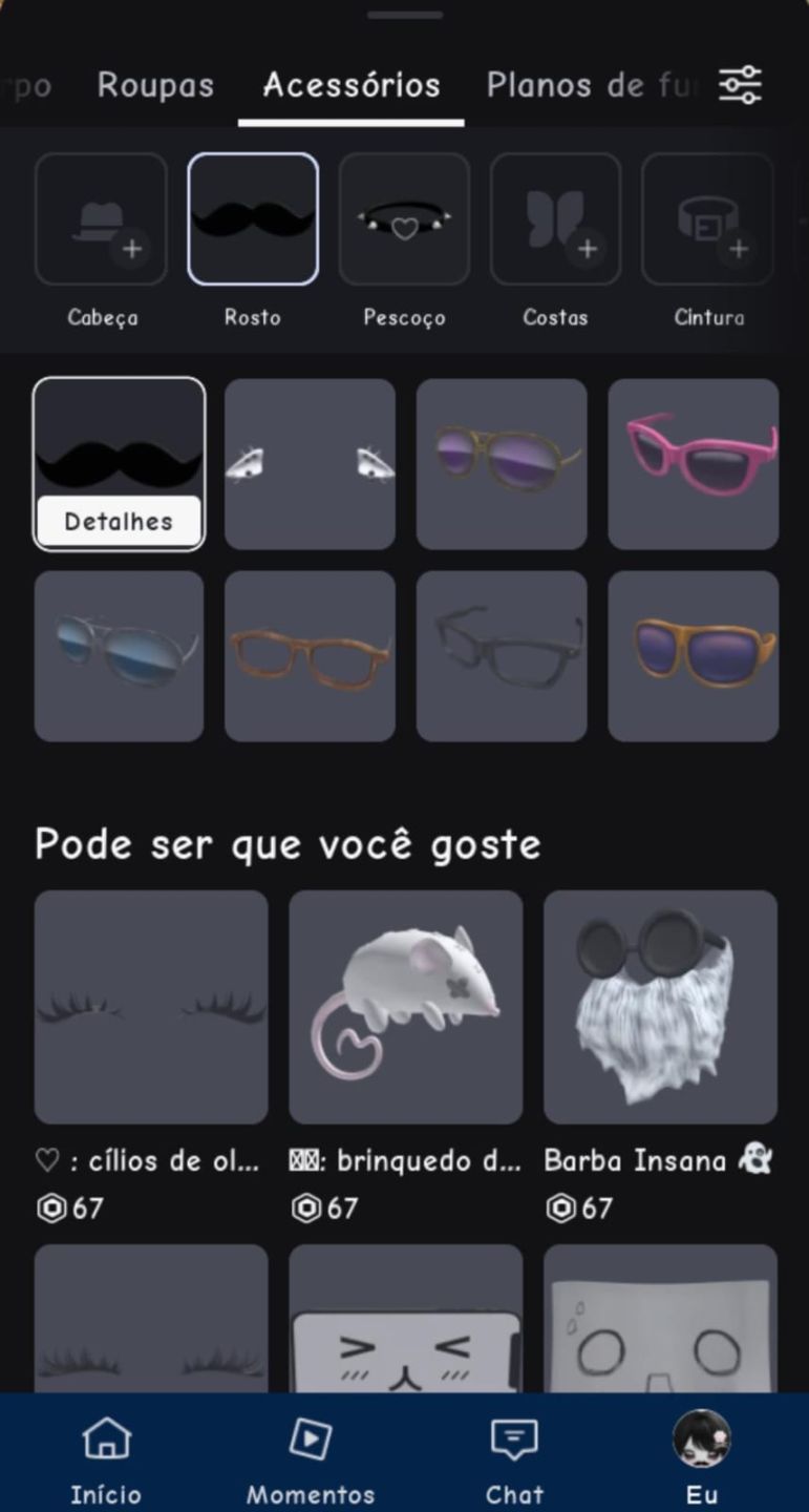 CONTA FEMININA ROBLOX
