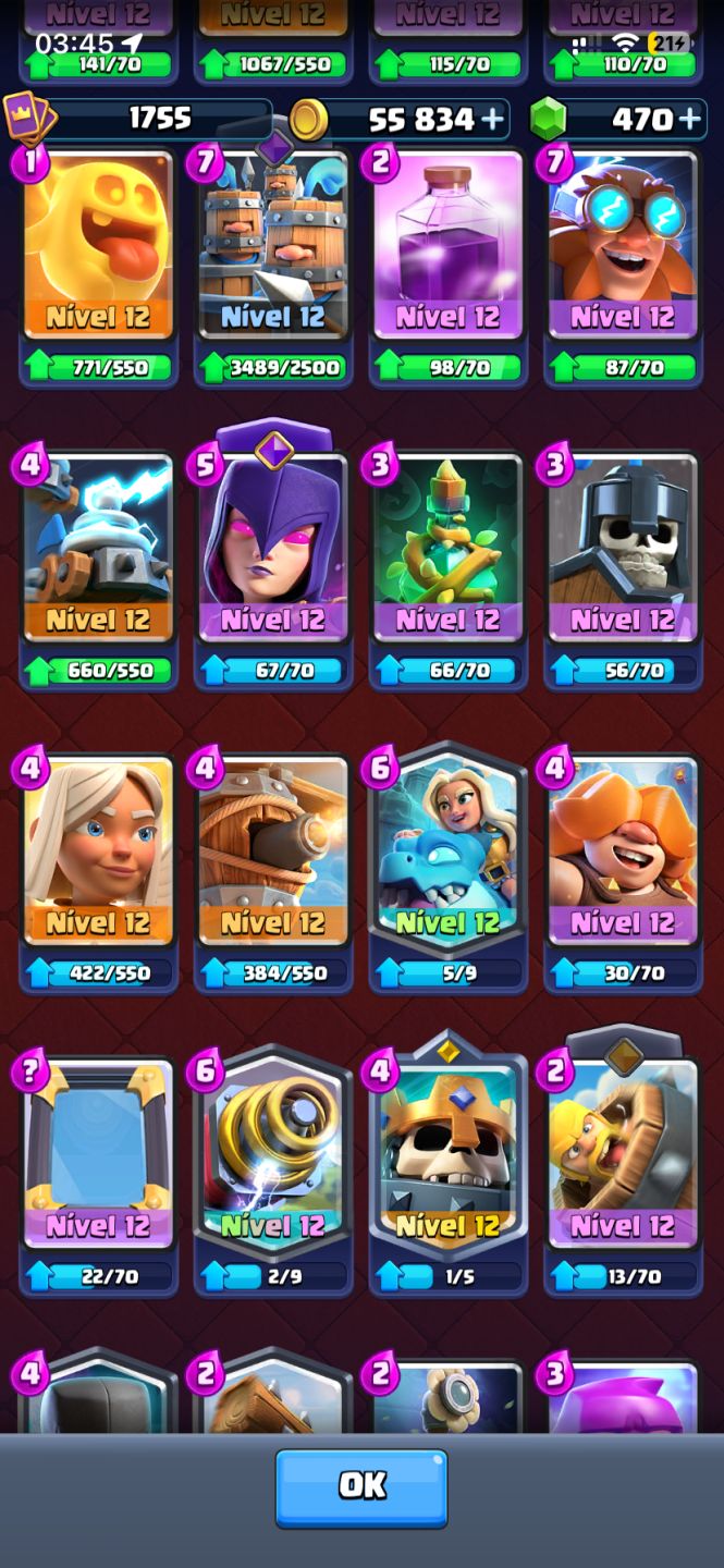 Conta Clash Royale + Clash of Clans | 10 Anos | 16 Evoluções | Rei 16 | CV13
