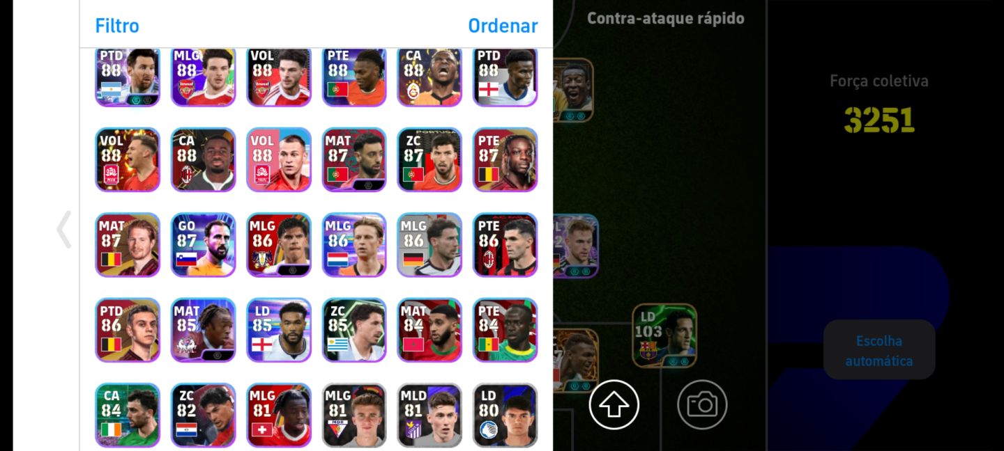 Conta Efootbal 3250 com Fichas Editadas, Suarez, Cruif, Pele e Outros