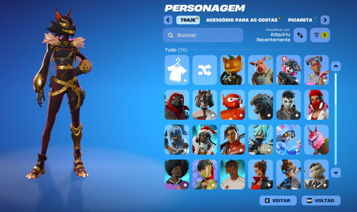 CONTA FORTNITE - 76 Skins e vários cosméticos