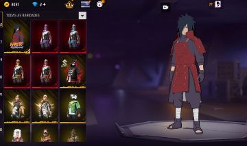 CONTA FF RARA | COBRA, MADARA, LA CASA DE PAPEL + 3 EVOLUTIVAS + 350 PEITORAIS