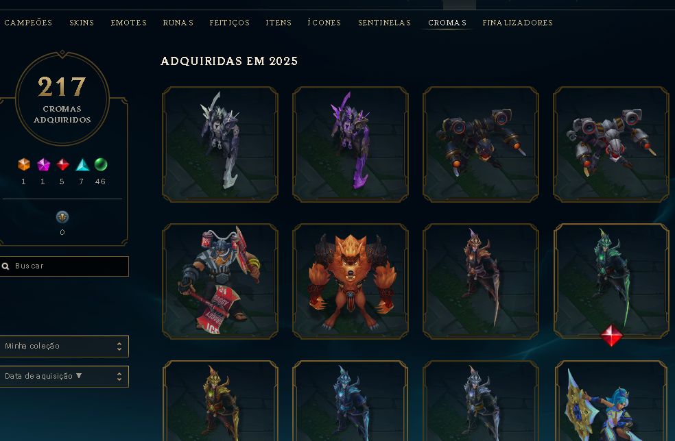 CONTA COLECIONADOR|526 SKINS|SIVIR CAÇADORA/NEO PAX|QIYANA+AATROX PRESTÍGIO2022
