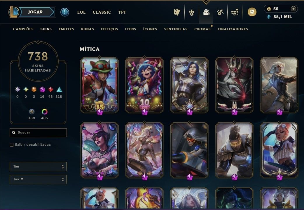 Conta do LOL desde de 2013+Valorant com vários pacotes.