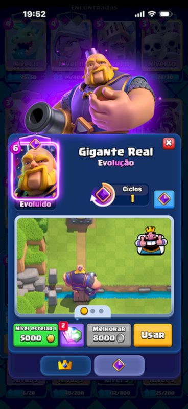 CONTA CLASH ROYALE ARENA 10 COM EVO