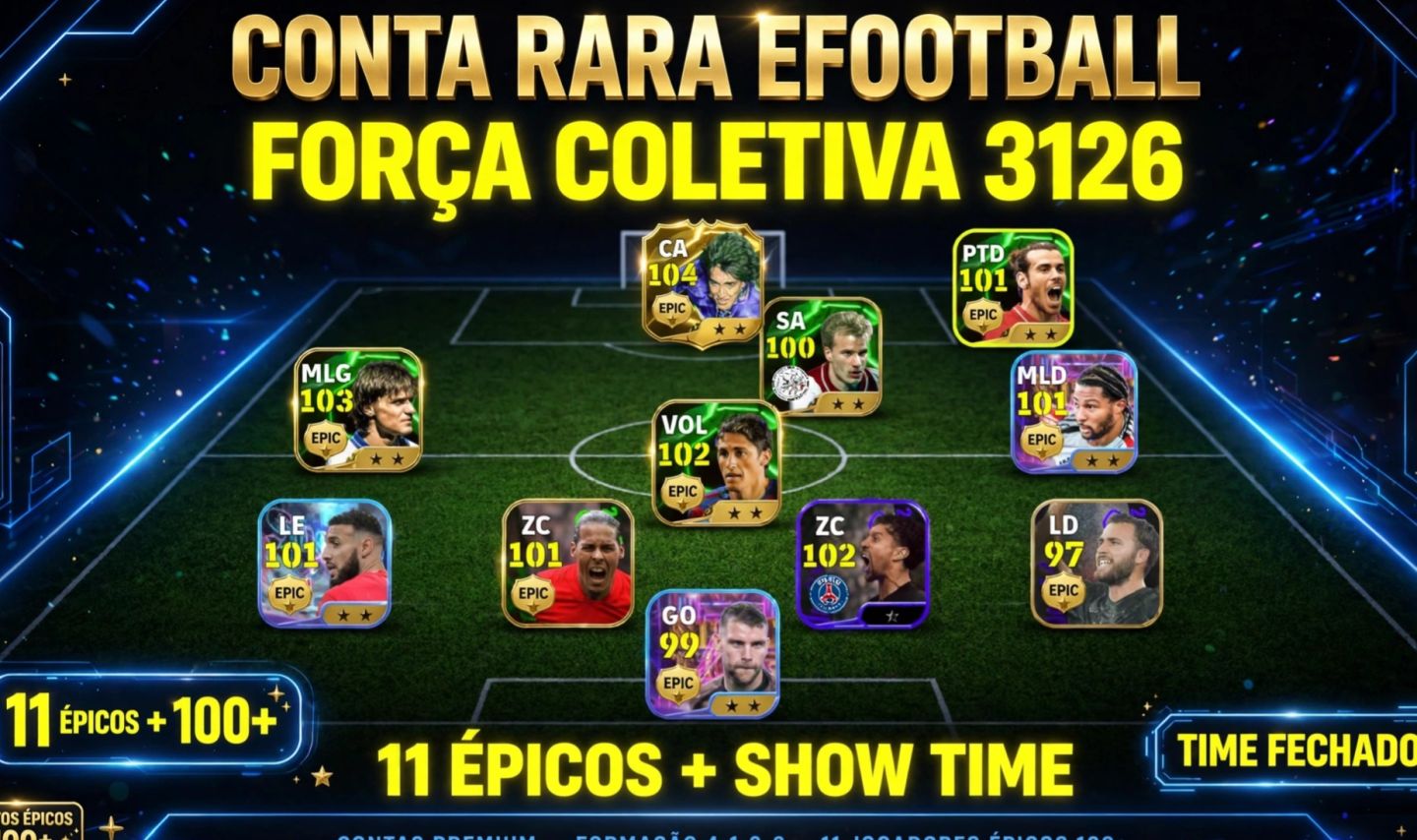 CONTA EFOOTBALL RARA - FORÇA 3126 - 11 ÉPICOS 100+ - BATISTUTA 104 + BALE 101