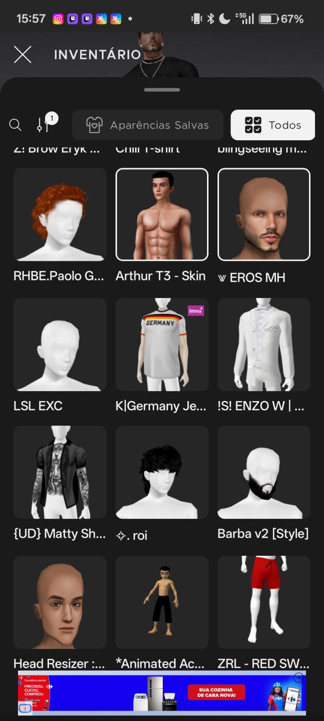 CONTA IMVU AP E AGE, COM KID E ADULTO