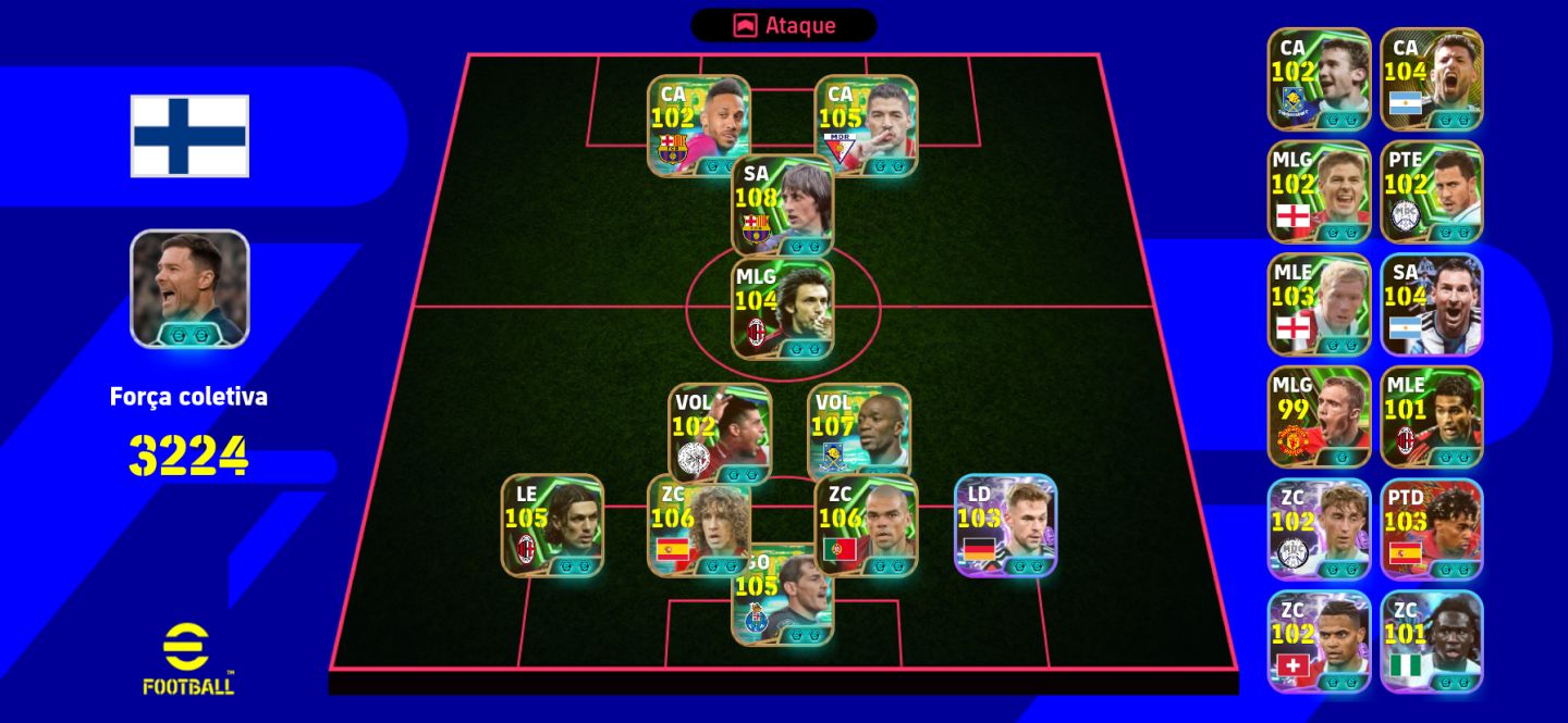 CONTA EFOOTBALL com makelele 107 e puyol 107
