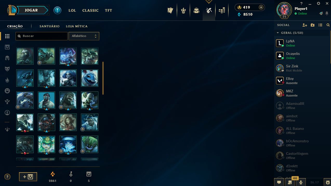 CONTA LEAGUE OF LEGENDS / VALORANT