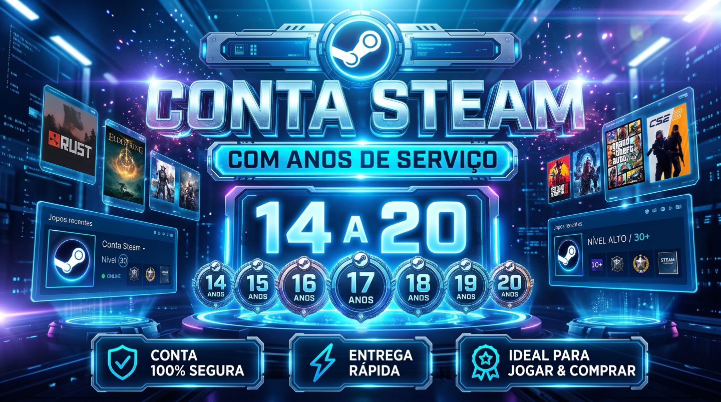 Contas Steam com 17-18 anos de Criação