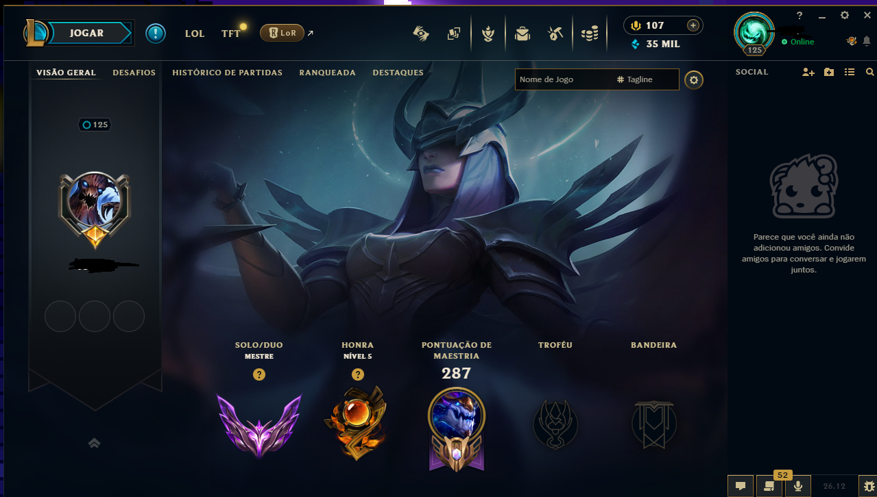 CONTA HANDLEVEL SEASON 2 MASTER 300+ PONTOS
