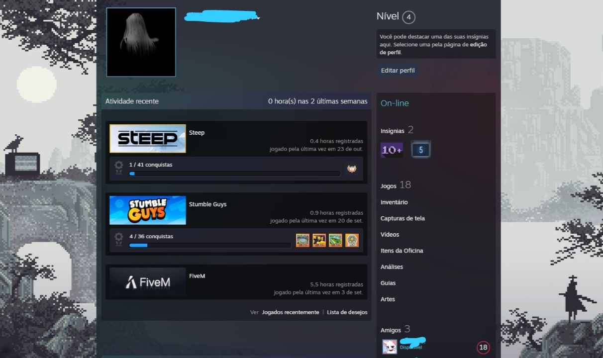 Conta steam 18 jogos level 4