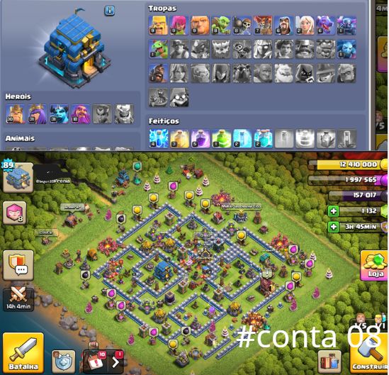Contas Clash of Clans CV7 CV15 | Full, Semi Full, RUSHADA | Entrega Automatica