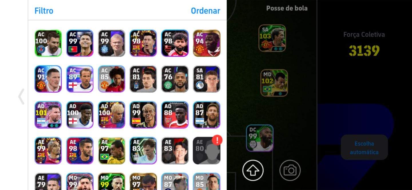 CONTA ANTIGA EEFOOTBALL,COM MIUTOS JOGADORES E UNIFORMES UNICOS