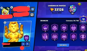 Vende-se conta de brawl stars!! Skins de passe, criada 2019, 33k troféus