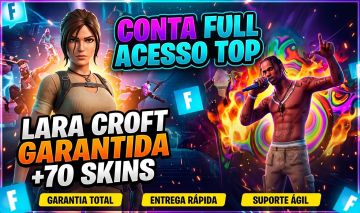 CONTA FORTNITE FULL ACESSO COM LARA CROFT + 70 SKIN