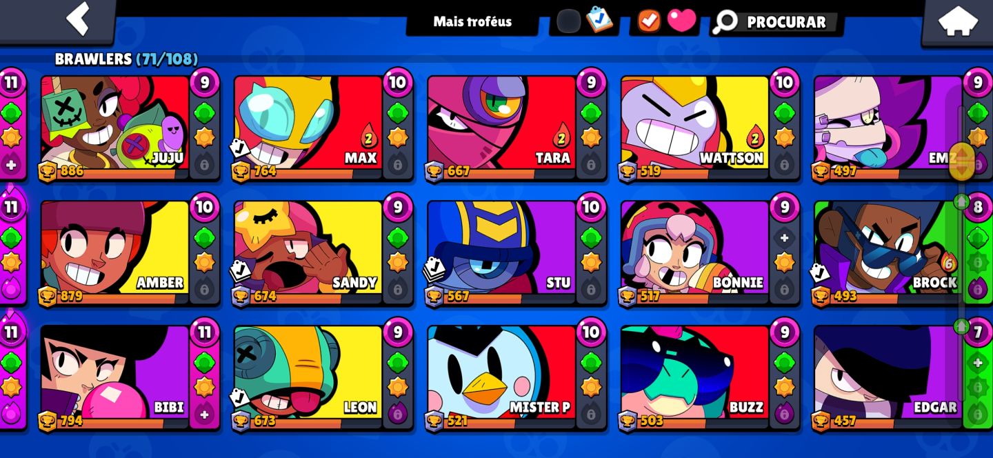 Conta brawl stars com mais de 50 skins