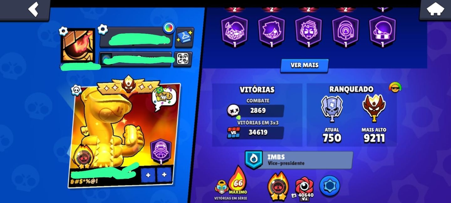 CONTA BRAWL STARS DE 7 ANOS com 421 SKINS,BRAWLERS MAXIMIZADOS 123K+ DE TROFÉUS