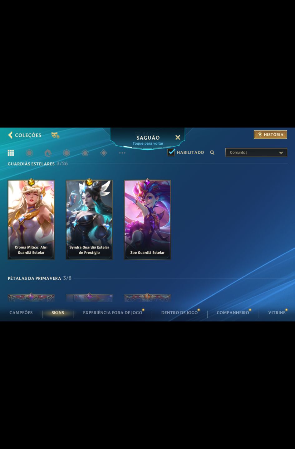 Conta com bom gasto e nova skin prestígio Vlad, Syndra e Morgana