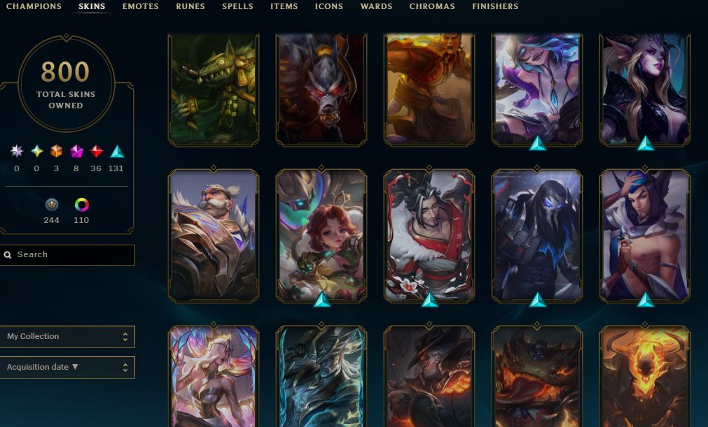 Conta extremamente rara com todas as bordas raras e skins bugadas