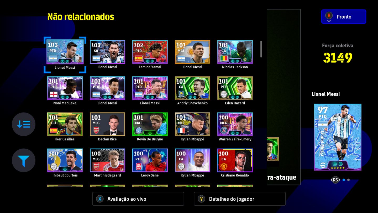 CONTA EFOOTBALL STEAM+FIFA21[ RONALDINHO+ MESSI+ NEYMAR2014 E VARIOS EPICOS